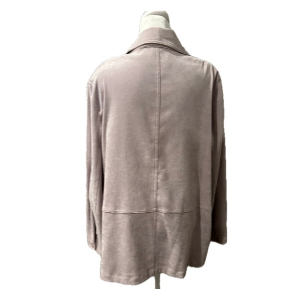 Jessica Holbrook Easy Care Lilac Crushed Velvet Jacket Button Down Long Sleeve - Picture 4 of 7